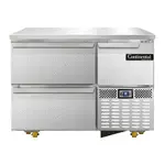 Continental Refrigerator RA43SN-U-D, Base Undercounter Refrigerator, Rehingeable Door, 2 Pans