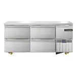 Continental Refrigerator RA68SN-U-D, Base Undercounter Refrigerator, Rehingeable Door, 4 Pan