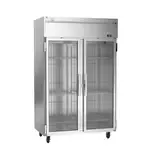 Victory Refrigeration VERSA-2D-GD-HC, Refrigerator, Reach-In, Two-Section, Self-Contained, Hinged Glass Door
